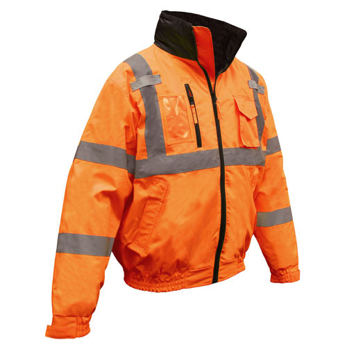 Radians SJ21-3ZOS-L HI Viz Jacket Class 3, Three-In-One Bomber Jacket, Orange, Large