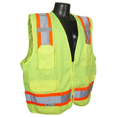 Radians SV62-2ZGT-5X Saftey Vest Class 2, Two Tone Surveyor, Solid Twill Green, 5X-Large