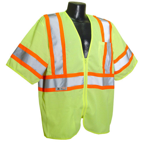 Radians SV22-3ZGM-L Saftey Vest Class 3, Economy, Mesh Green, Large