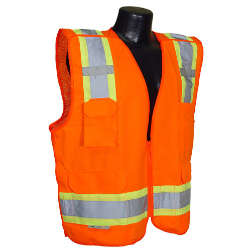 Radians SV46OXL 5 PT. Breakawy Safety Vest Class 2, Breakaway Surveyor Two Tone Breakaway Orange