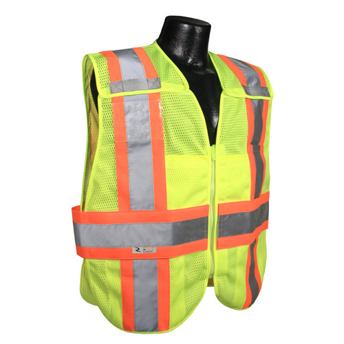 Radians SV24-2ZGM-M/L 5 PT. Breakawy Safety Vest Class 2, Breakaway Expand. Green Mesh, Med/Large