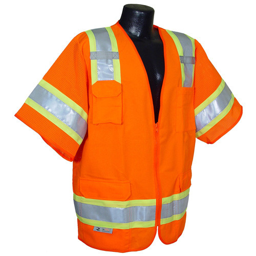 Radians SV63O5X Saftey Vest Class 3, Surveyor, Two Tone Orange, 5X-Large