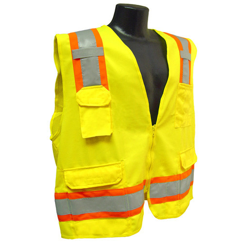 Radians SV6G3X Saftey Vest Class 2, Two Tone Surveyor, Solid/Mesh Green, 3X-Large