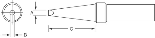 Weller ETDD .187" x .032" x .625" ET Single Flat Tip for PES51 Soldering Pencil