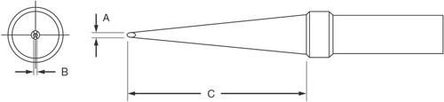 Weller ETK .046" x .026" x 1.00" Long Screwdriver Tip for PES51 Soldering Pencil