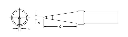 Weller PTP8 .031" x 0.62" x 800° PT Series Conical Tip for TC201 Series Iron
