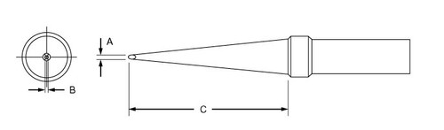 Weller PTL7 .078" x 1.0" x 700° PT Series Long Screwdriver Tip for TC201 Series Iron