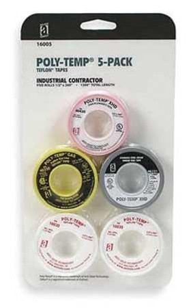 Anti-Seize 16005-CS POLY-TEMP MD POP 5-PACKS w/ Poly-Temp, Gas, Stainless Steel, Pink Plumbers
