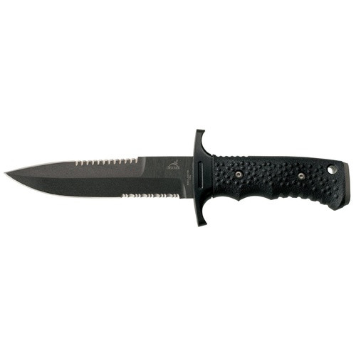 Gerber 06995 Silver Trident Sheath Knife with Double Serration Edge