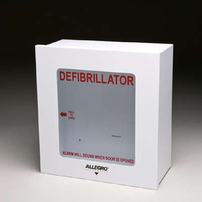 Allegro 4205-01 Low Profile Metal Defibrillator Wall Case with Alarm