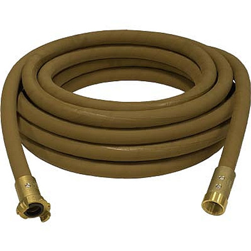 1" Blast Hose Assembly, Tan, 50 Feet, Brass Fittings