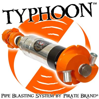 17000 Typhoon Pipe Blaster, Tool Complete, Includes Small Rotating Head & (2) 1/4" Tungsten Carbide