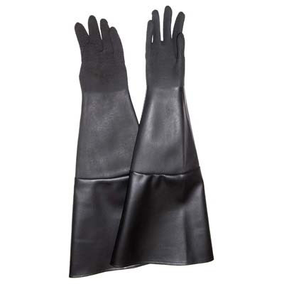 Glove, Textured Rubber, Black, 8" Dia x 24", Pair