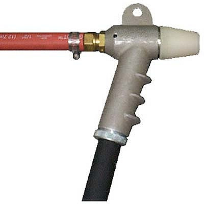 Gun, Long Handle, 3/8" Wide Spray Tungsten Nozzle, W 3/16" Air Jet