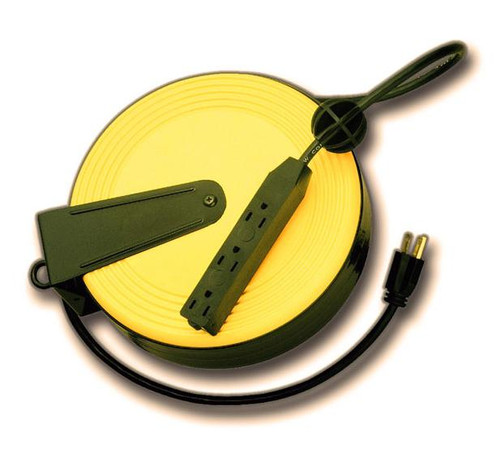 Bayco SL-800 Triple-Tap Extension Cord - 30' 16/3 on Metal Retractable Reel
