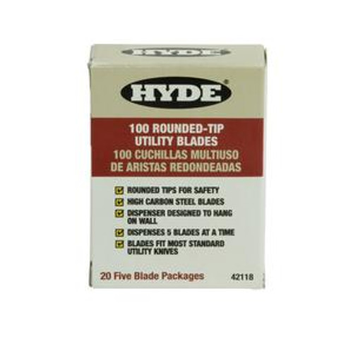 Hyde 42118 Rounded Tip Utility Knife Blades (100)