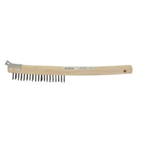 Hyde 46852 Wood Wire Brush, 3 x 19 w/Scraper Straight Handle