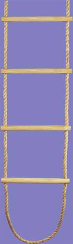 Gemtor 323 Polyester Rope Industrial Ladder, Hardwood Rungs, Per Foot