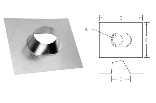 MetalBest 106820 Tall Cone Adjustable Roof Flashing, 6" ID