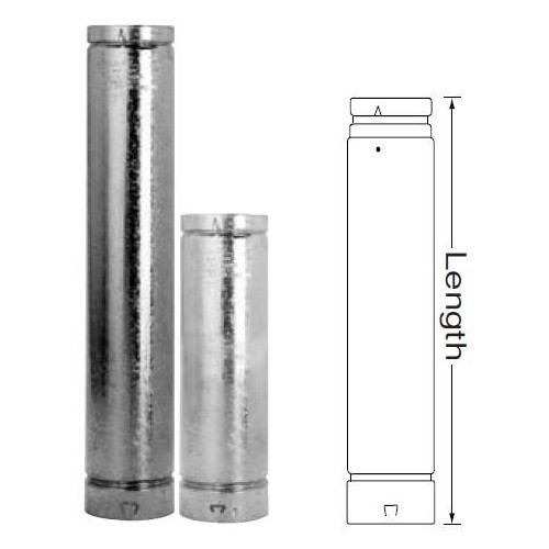 MetalBest 105060 Round Gas Vent Pipe, 5" ID, 5 Ft Long