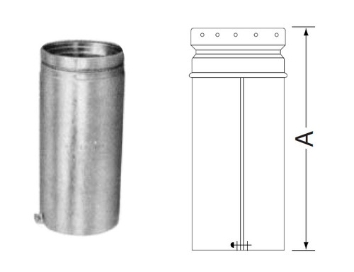 MetalBest 116093 Round Adjustable Length Gas Vent Pipe, 16" ID, 18" Long