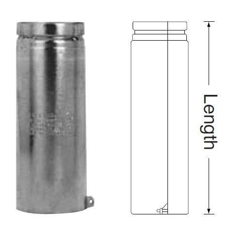 MetalBest 105084 Round Adjustable Length Gas Vent Pipe, 5" ID, 18" Long