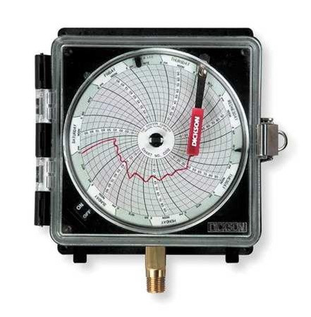 PW454 DICKSON Recorder, Pressure, 4 In, 0 to 200psi, 7 Day
