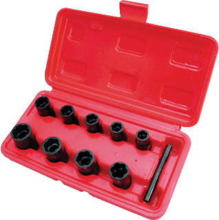 Astro Pneumatic APT7409 9 Pc. 3/8" Drive Twist Socket Damaged Fastener Removal Set