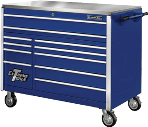 Extreme Tools EXT EX5511RCBL 55" 11 Drawer Roller Tool Cabinet - Blue