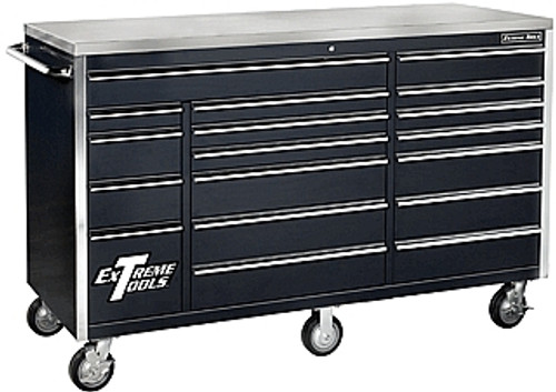 Extreme Tools EXT EX7218RCBK 72" 18 Drawer Roller Tool Cabinet - Black