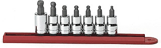 Gearwrench GWR80586 7 Pc. Ball Hex Set, Stand. Length, 3/8" Dr. SAE
