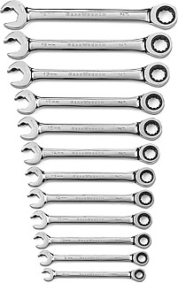 Gearwrench GWR85597 12 Pc. Ratcheting Open End Wrench Set Metric