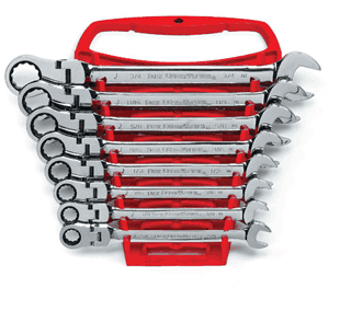 Gearwrench GWR9701 8 Pc. Flex-Head Combination Ratcheting Wrench Set - SAE