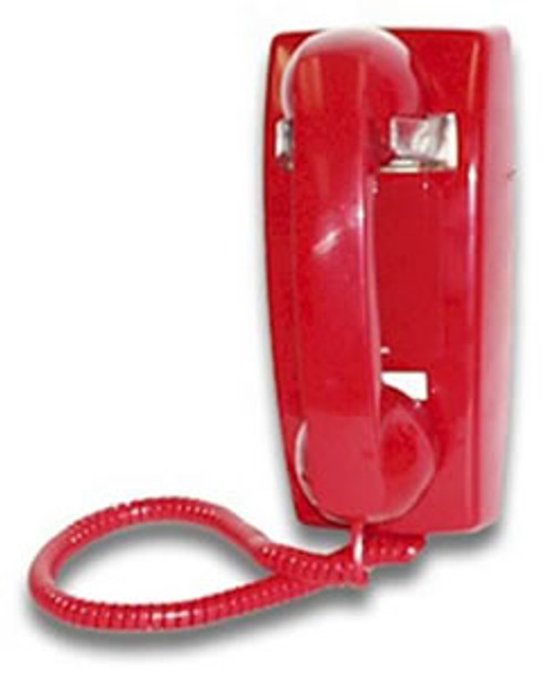 RED NO DIAL WALL PHONE WITH RINGER