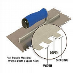 Bon Tool 14-357-B10 Notched Trowel - 1/8" X 3/16" Rect"