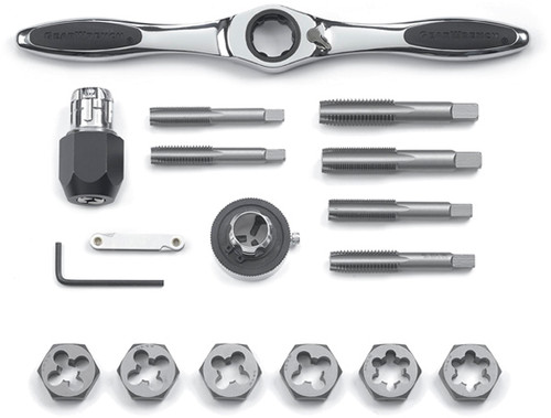 GearWrench 82808 3/8" 17 Pc. Large Tap & Die SAE Set
