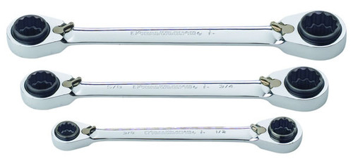 GearWrench 85204 3 Pc QuadboxDouble Box Ratcheting Wrench Set SAE