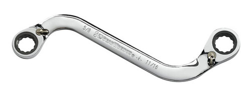 GearWrench 85334 S-Shape Reversible Double Box Ratcheting Wrench SAE, 1/2" x 9/16"