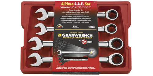 GearWrench 9309 4 Pc. Combination Ratcheting Wrench Set SAE