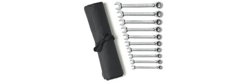 GearWrench 9601R 10 Pc. Reversible Combination Ratcheting Wrench Set Roll Metric