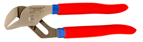 Crescent R27CV 7" Tongue and Groove Pliers, Straight Jaws, Cushion Grip, Carded