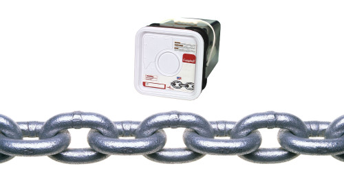 Campbell 0143436 1/4" Grade 30 Proof Coil Chain, Galvanized, 100' per Square Pail