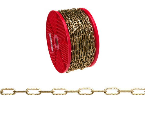 Campbell 0714017 #40 Hobby/Craft Dimpled Decorator Chain, Brass Plated, 197' per Reel
