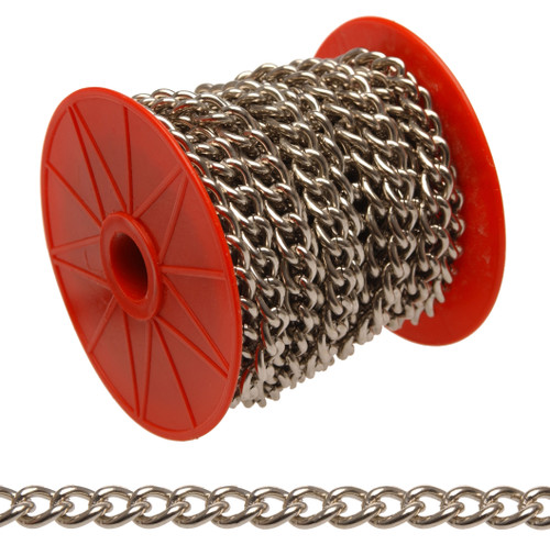 Campbell 0719027 #90 Hobby/Craft Twist Chain, Nickel Plated, 82' per Reel