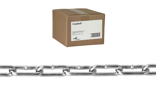 Campbell 0334024 4/0 Straight Link Coil Chain, Blu-Krome, 100' per Carton