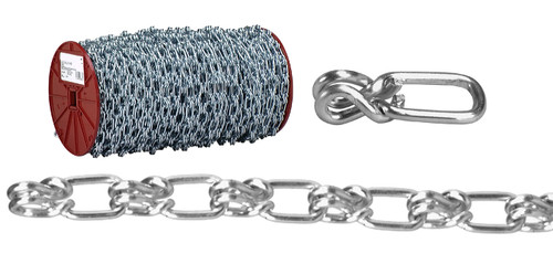 Campbell 0740237 #2 Lock Link Single Loop Chain, Sheared, Galvanized, 360' per Reel