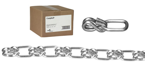 Campbell 0741034 1/0 Lock Link Single Loop Chain, Wrapped, Galvanized, 100' per Carton