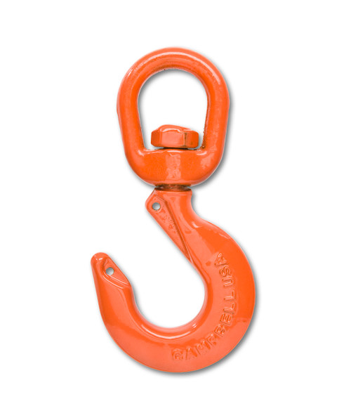 Campbell 3950515IL #5 Alloy Regular Swivel Hoist Hook, 3 Ton, Forged Alloy, Painted Orange