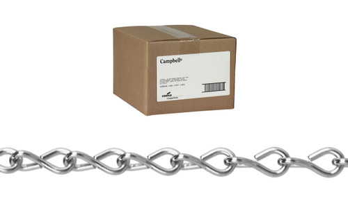 Campbell 0800824 #8 Single Steel Jack Chain, Blu-Krome, 100' per Carton