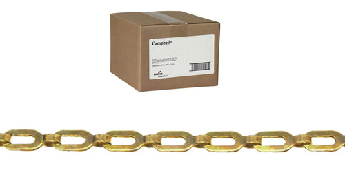 Campbell 0872014 2/0 Brass Plumbers Chain, Bright, 100 Feet